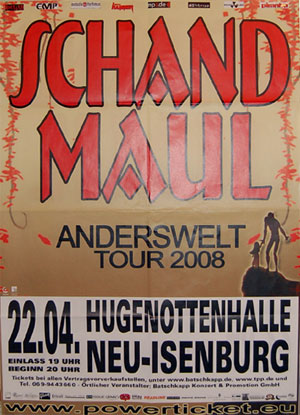 Schandmaul-Poster Neu Isenburg - 22.04.2008